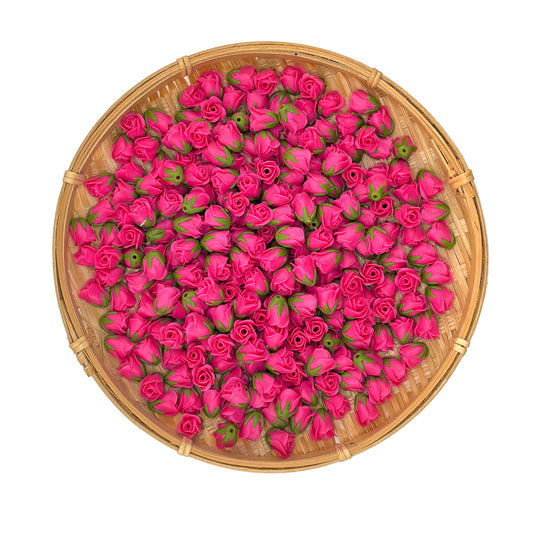 Clay Rose Flower - Dark Pink